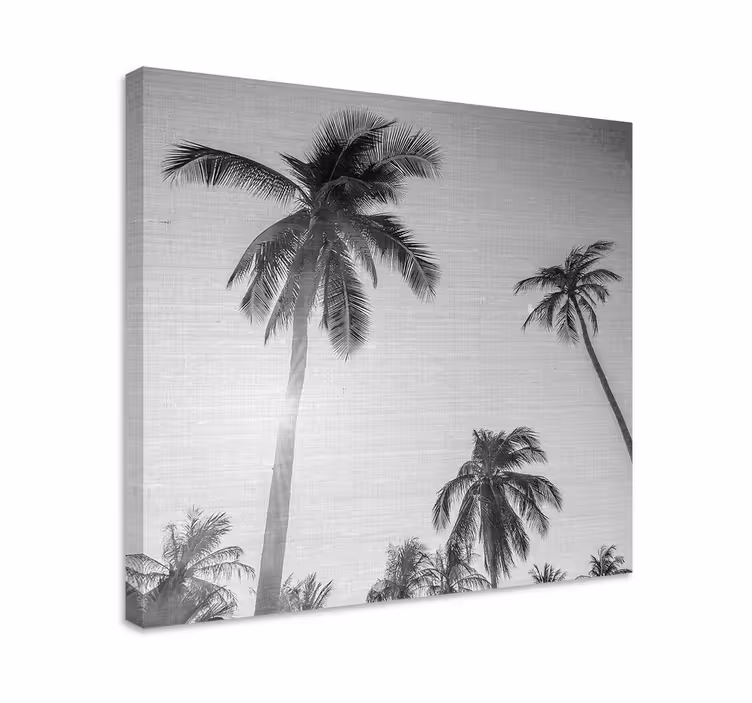 Quadro paesaggio sagome di palme tropicali - TenStickers