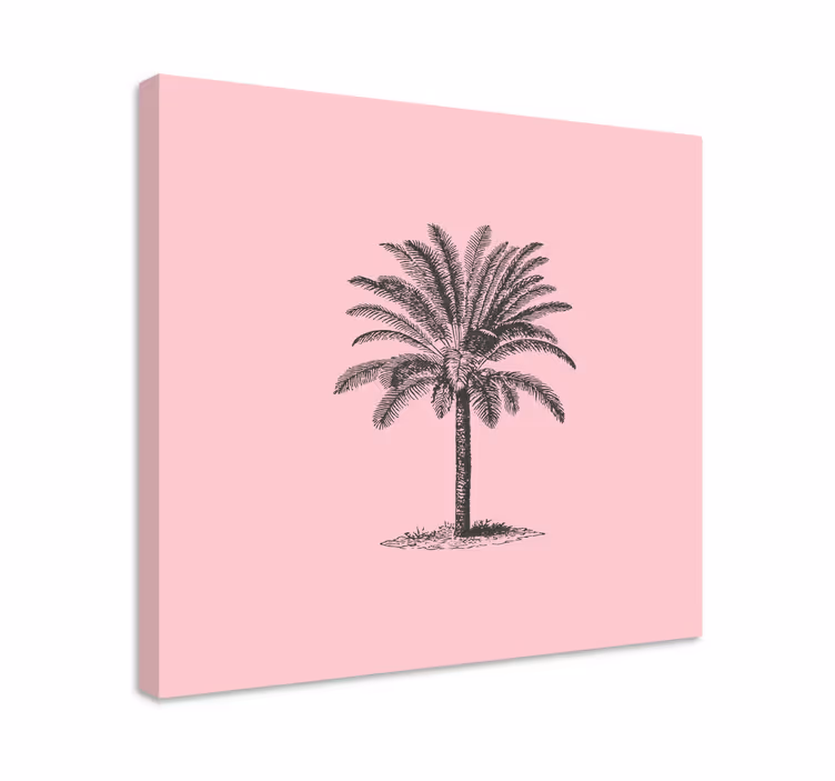 Quadro sala da pranzo Disegno della palma rosa - TenStickers