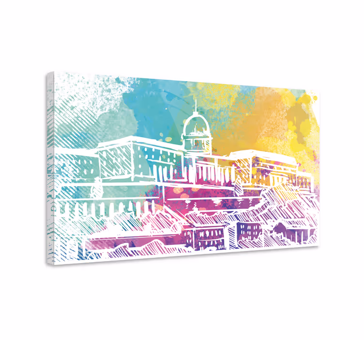 Quadro città e paesi paesaggio di edifici storici - TenStickers
