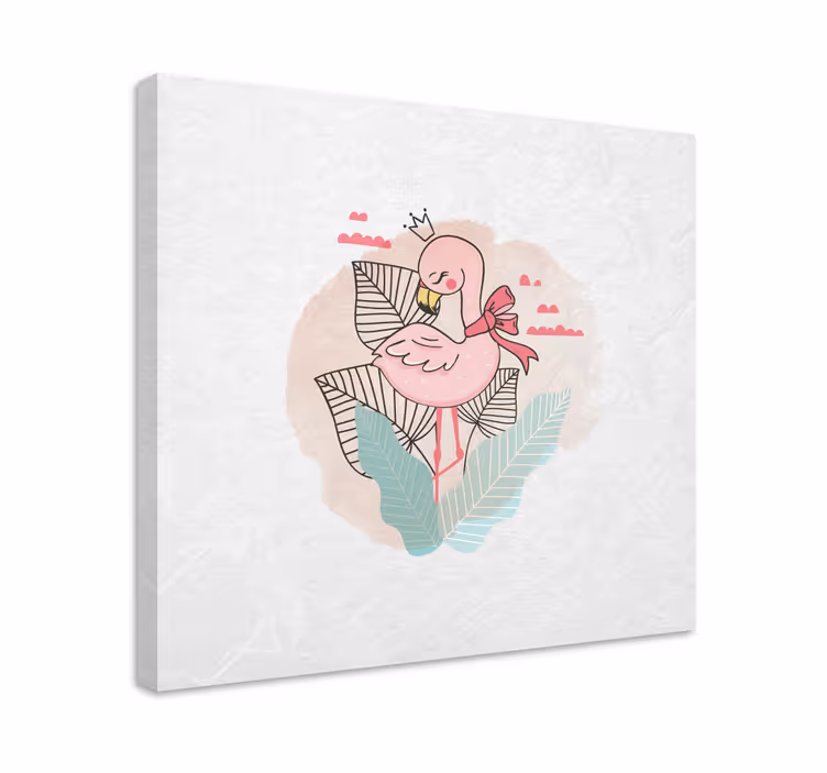 Quadro con animali e insetti fenicottero con nastro - TenStickers