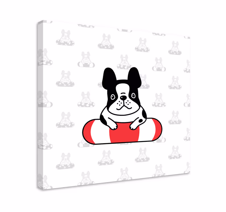 Dipinto cane bulldog francese carino - TenStickers