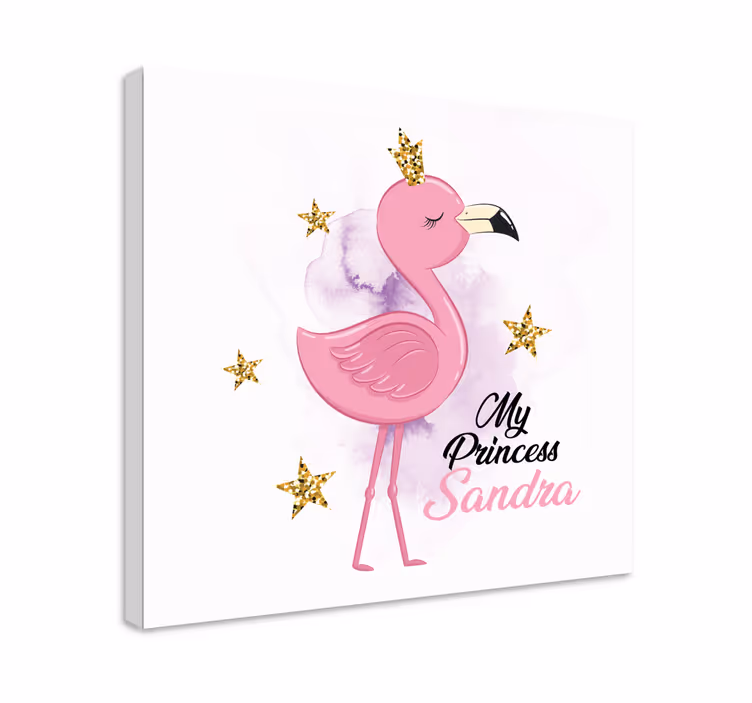 Quadro con animali e insetti la mia principessa fenicottero - TenStickers
