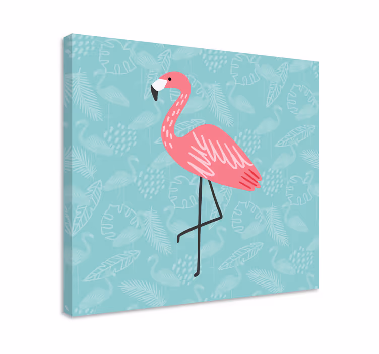 Quadro con animali e insetti fenicottero in piedi elegante - TenStickers