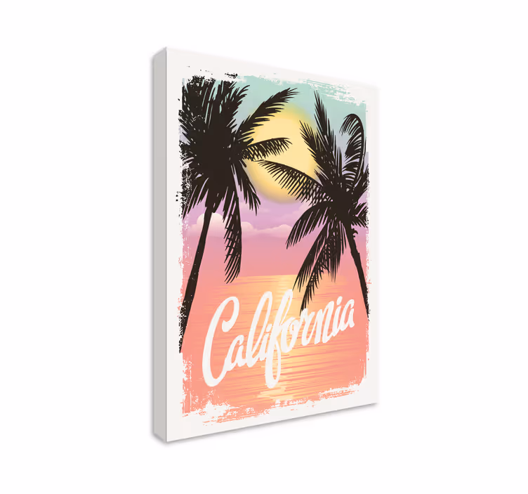 Quadro città e paesi vibes al tramonto californiano - TenStickers