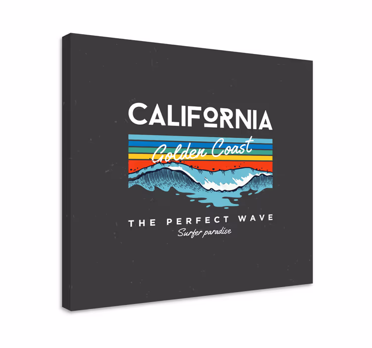 Quadro città e paesi onde da surf in california - TenStickers