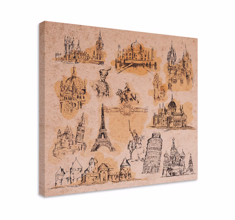 Quadro città e paesi collezione monumenti storici - TenStickers