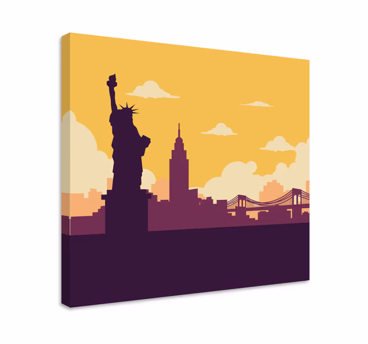 Quadro città e paesi statua della libertà - TenStickers