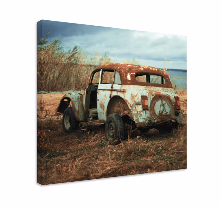 Quadro vintage auto classica arrugginita - TenStickers