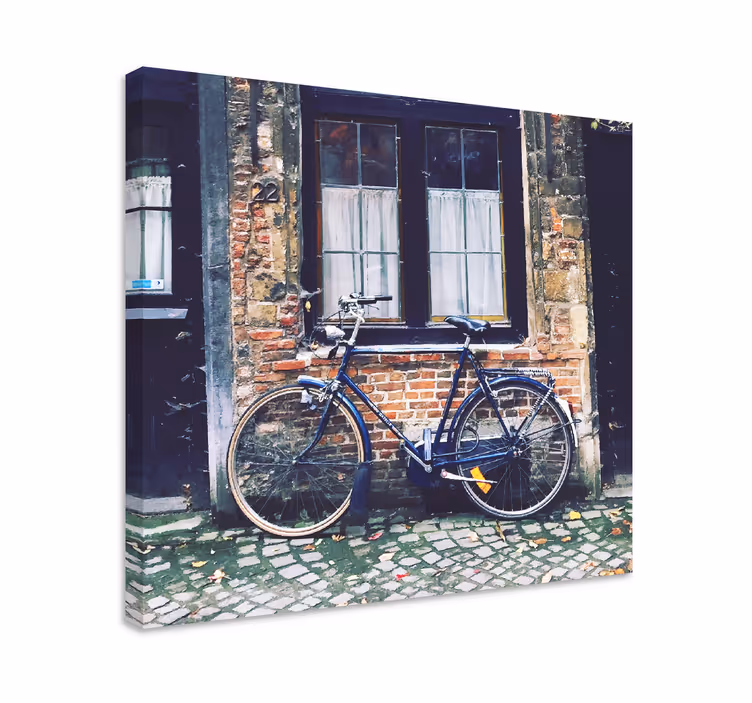 Quadro città e paesi bicicletta vicino al mattone - TenStickers