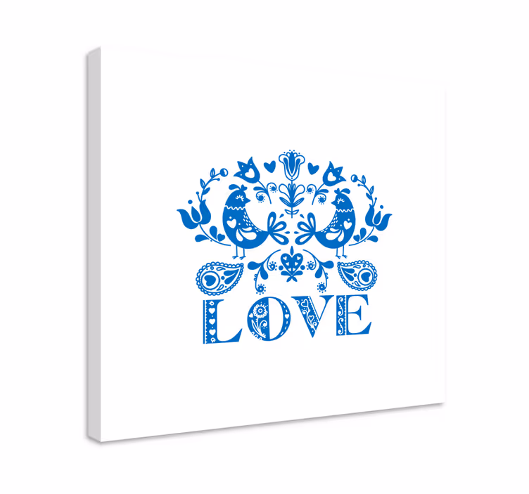 Quadro con alberi e design floreale con uccelli - TenStickers