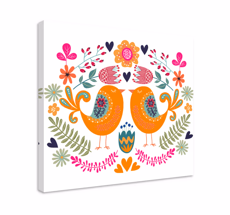 Quadro con uccelli design uccelli innamorati - TenStickers