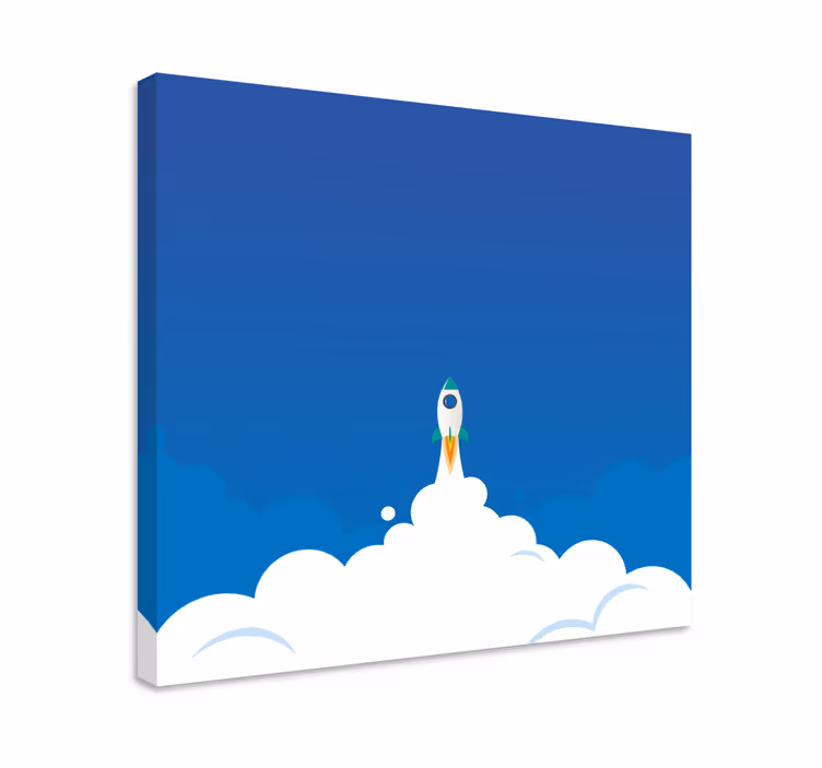 Dipinto dinosauri avventura di lancio razzo - TenStickers