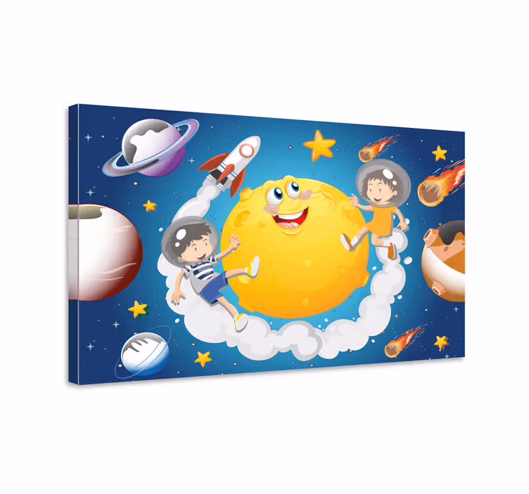 Quadro per bambini avventura spaziale divertente - TenStickers