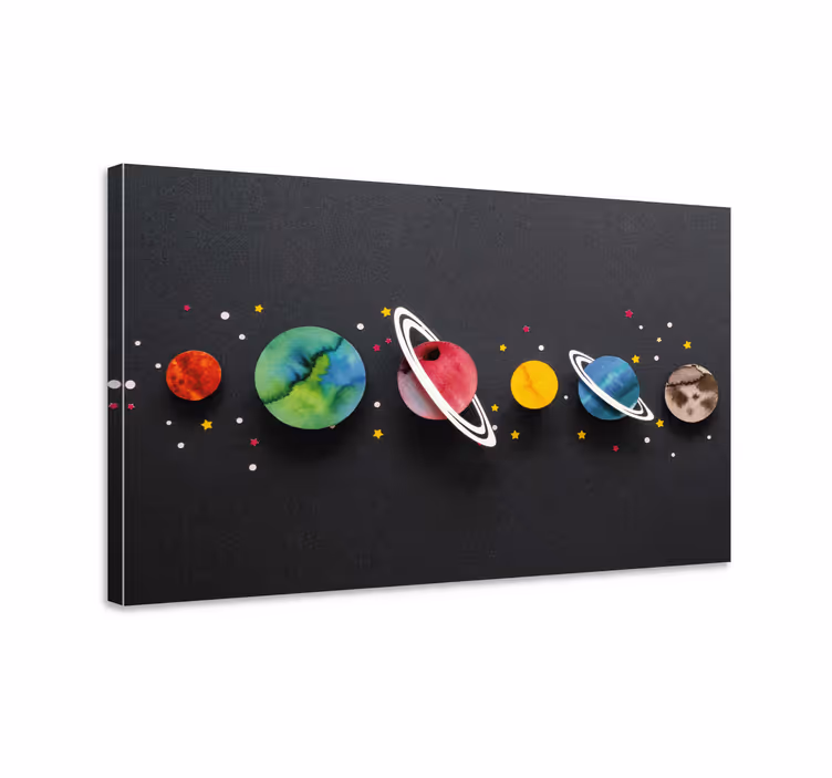 Dipinto dinosauri sistema planetario spaziale - TenStickers