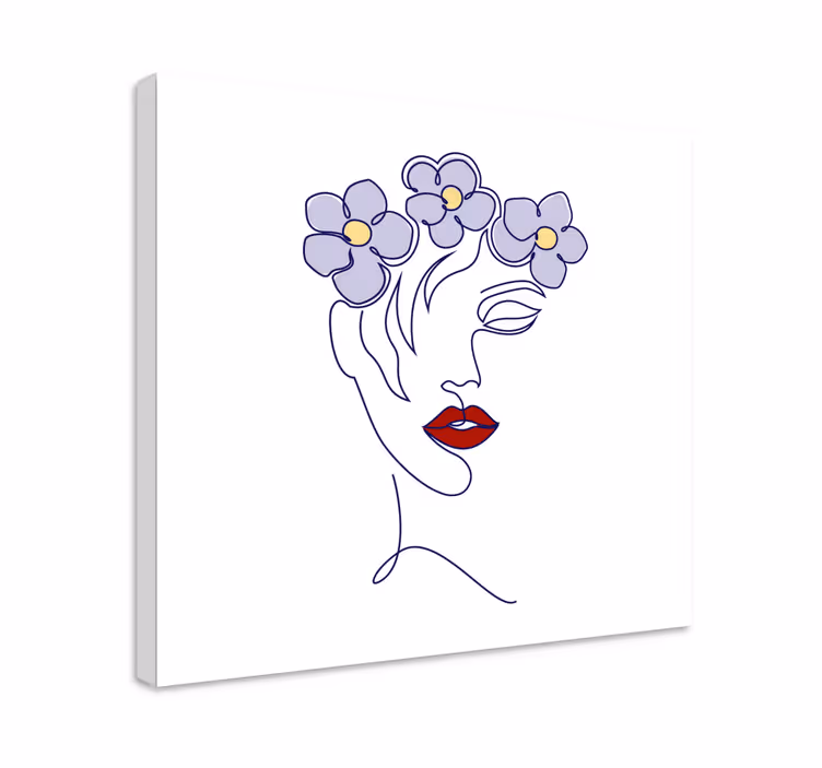 Dipinto arte donna elegante floreale - TenStickers