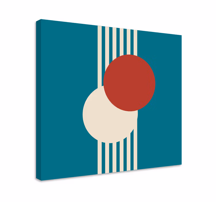 Quadro geometrico Due cerchi arte astratta - TenStickers