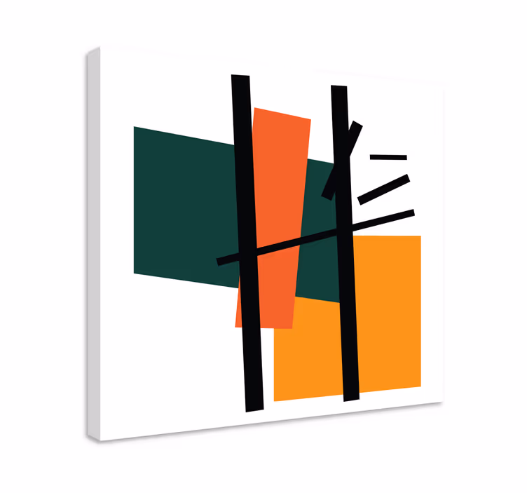 Dipinto geometrico composizione di forme astratte - TenStickers
