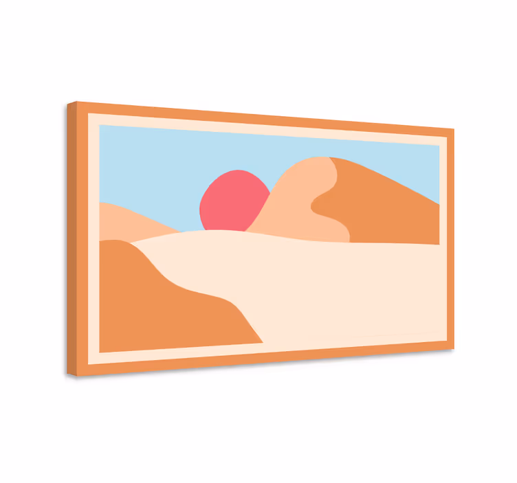 Quadro astratto scena desertica stilizzata - TenStickers