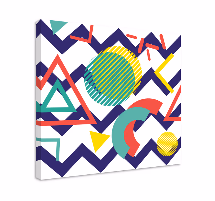 Dipinto geometrico forme geometriche dinamiche - TenStickers