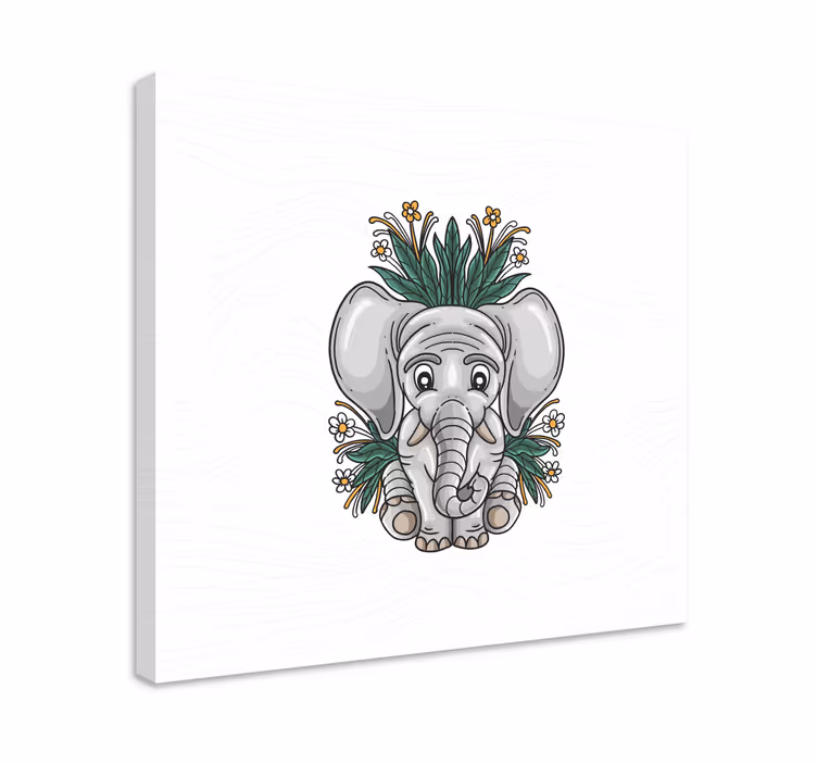 Quadro con elefanti disegno giocoso dell'elefante - TenStickers