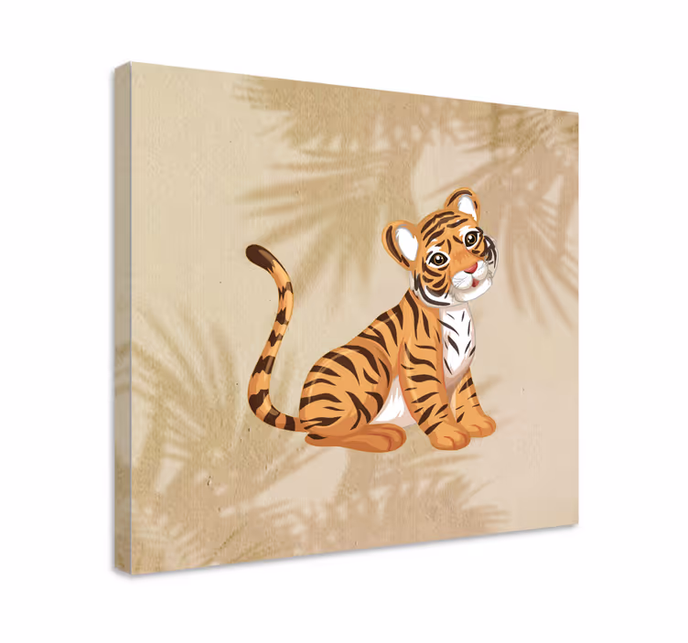 Quadro con animali e insetti illustrazione di tigre carina - TenStickers