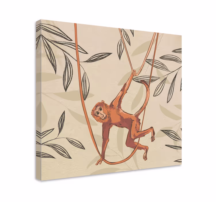 Quadro con animali e insetti scimmia che dondola - TenStickers
