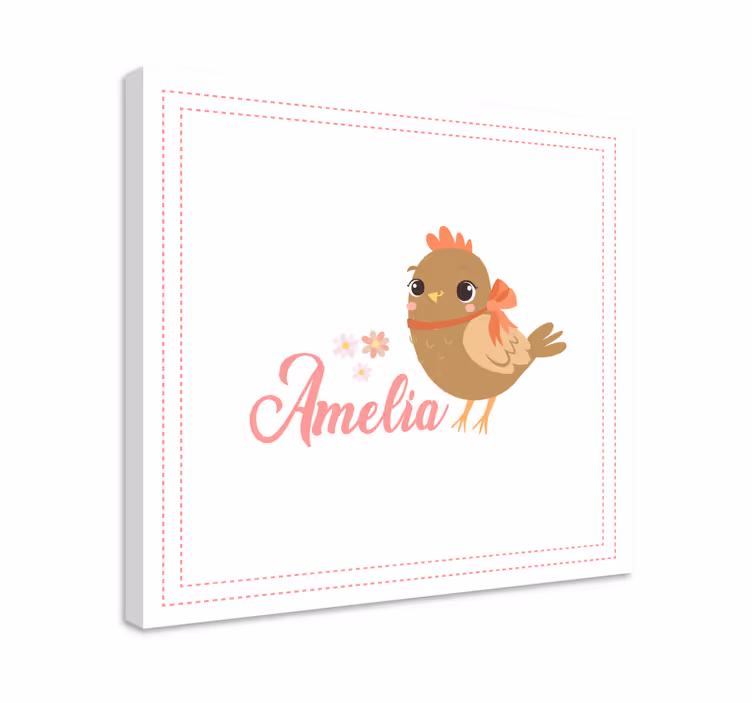 Quadro con animali e insetti personaggio uccellino carino - TenStickers