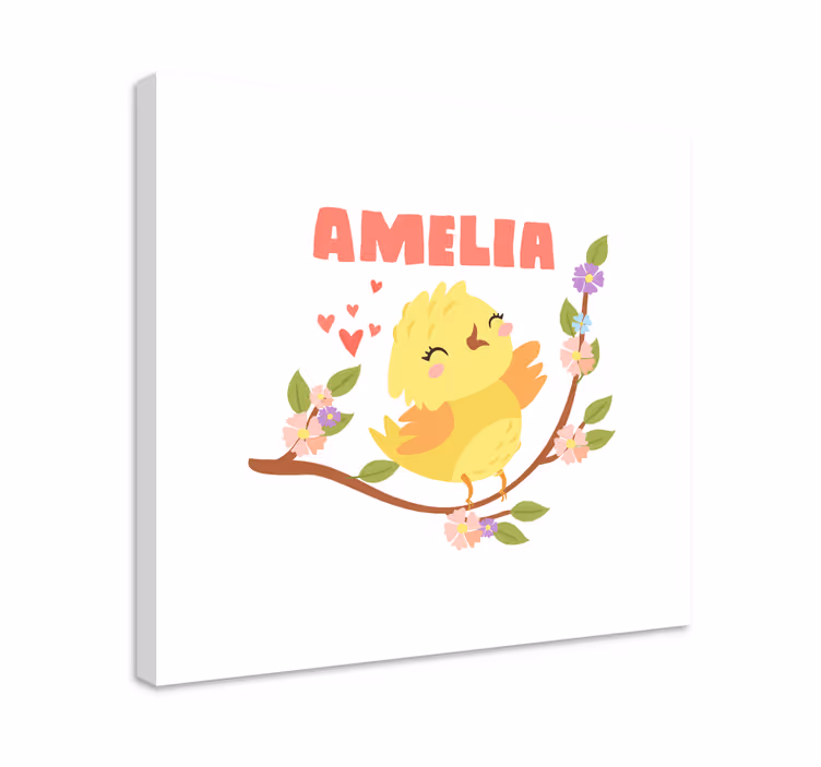 Quadro 3d uccellino giallo allegro - TenStickers