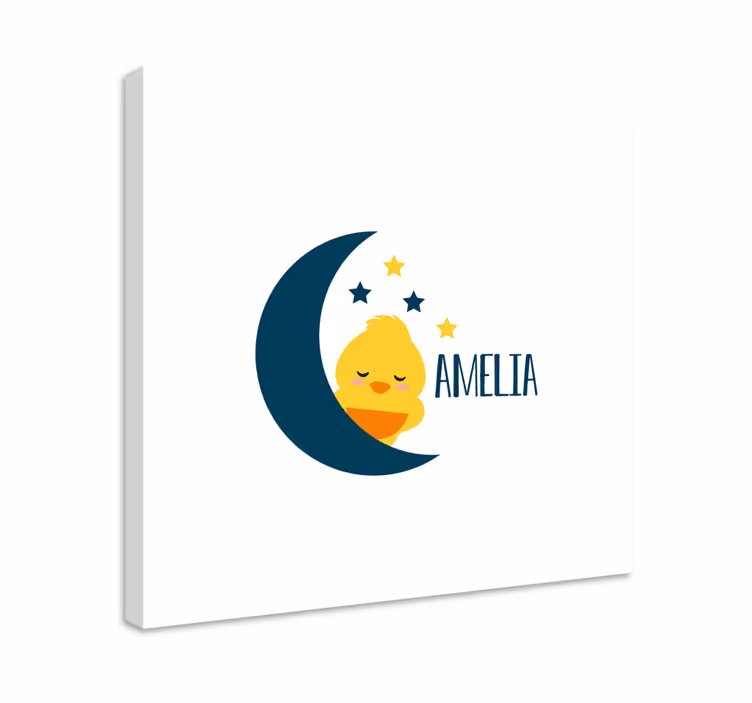 Quadri cameretta neonato pulcino sleepy luna - TenStickers