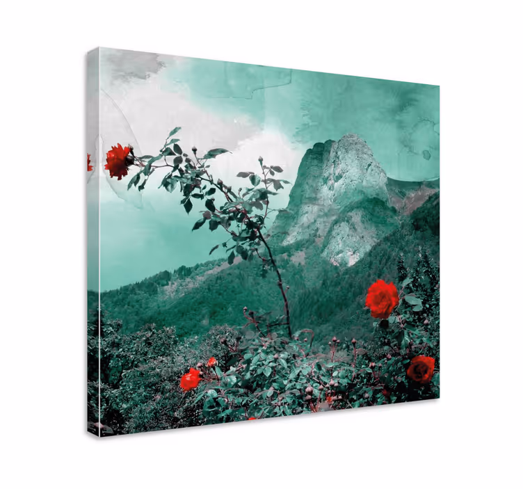 Quadro paesaggio rosa di montagna - TenStickers
