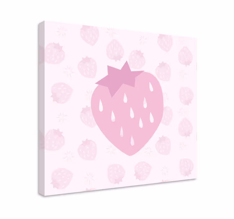 Dipinto frutta e natura morta fragola cuore rosa - TenStickers