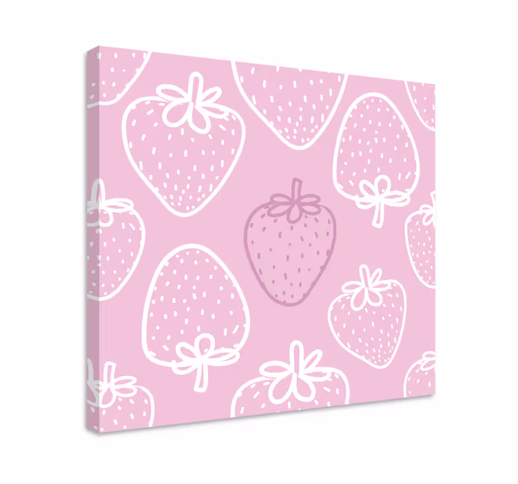 Dipinto frutta e natura morta motivo giocoso di fragole - TenStickers