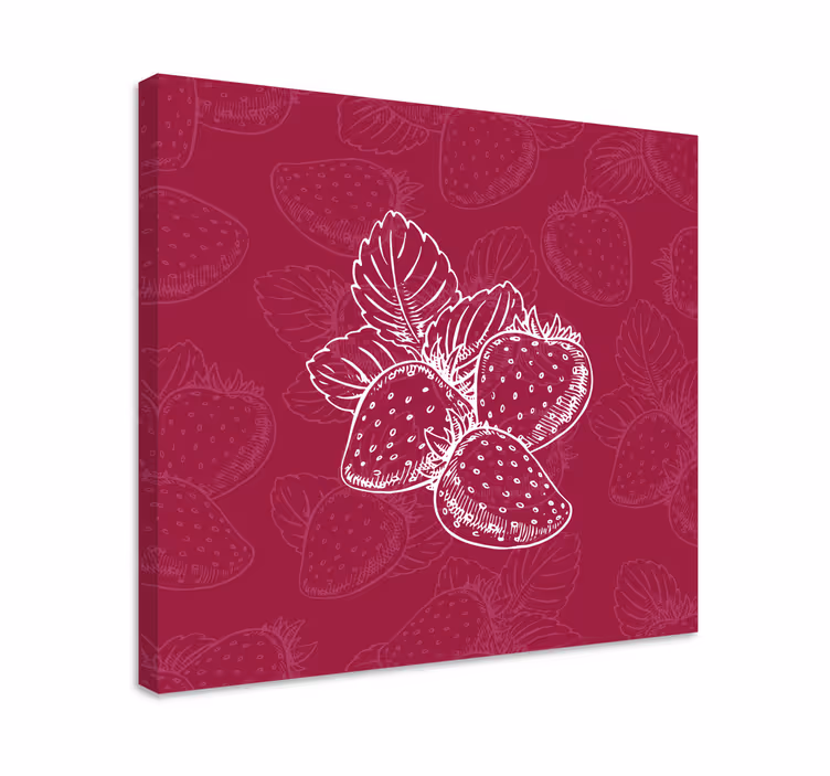 Dipinto frutta e natura morta grappolo di fragole - TenStickers