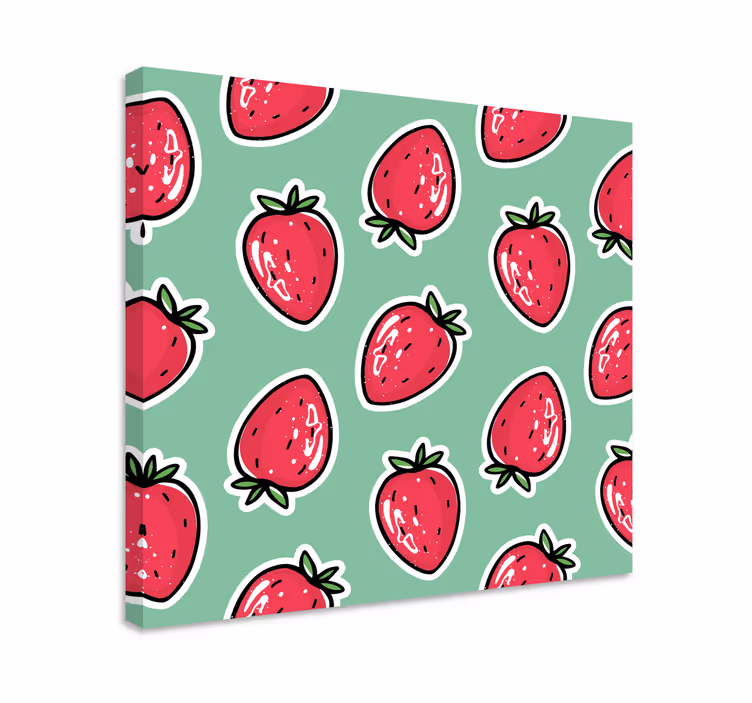 Dipinto frutta e natura morta ripetizione di fragole - TenStickers