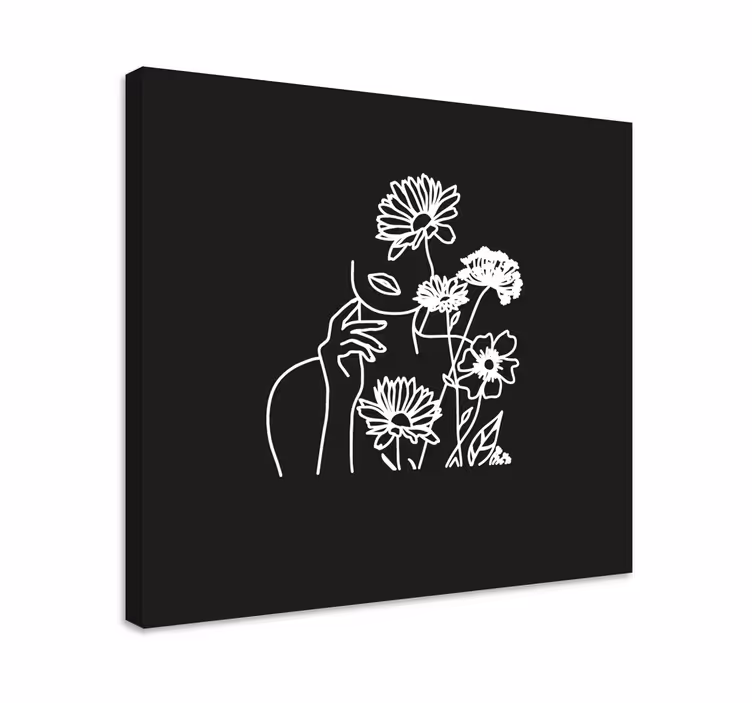Dipinto fiori design floreale minimalista femminile - TenStickers
