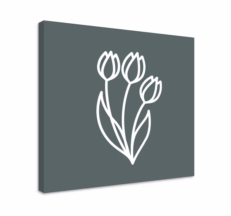 Dipinto fiori e piante composizione di tulipani stilizzati - TenStickers