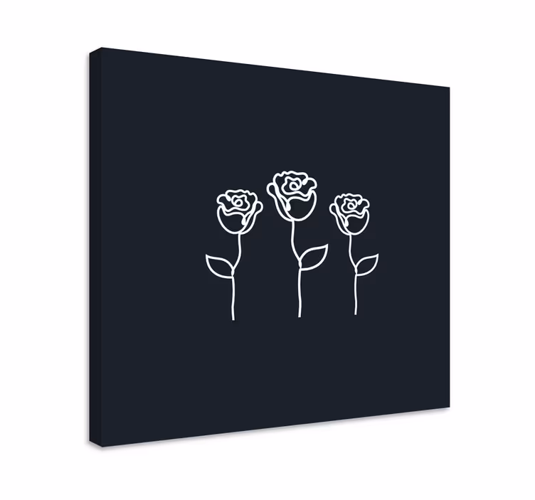 Dipinto fiori e piante tre rose stilizzate - TenStickers