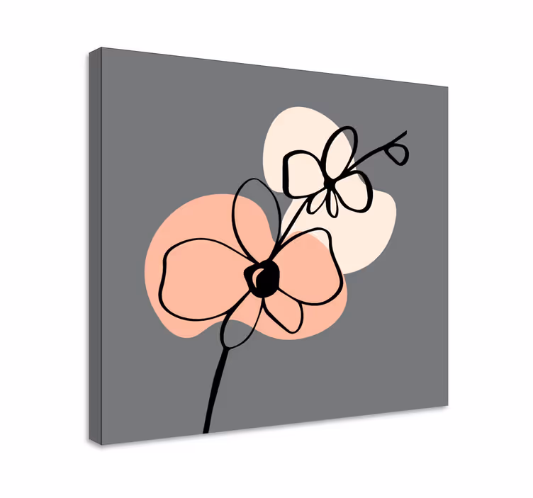 Dipinto fiori e piante forme floreali astratte - TenStickers