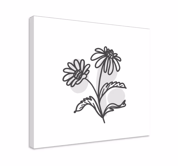 Dipinto fiori e piante a linee stilizzate - TenStickers