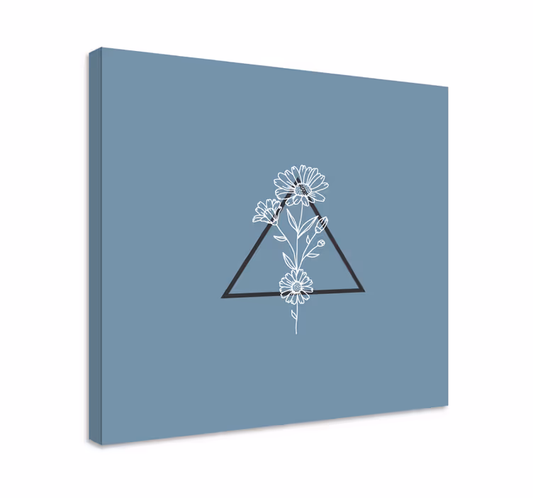 Dipinto fiori e piante design a triangolo floreale - TenStickers