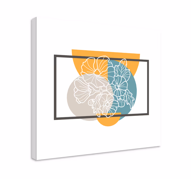 Dipinto fiori e piante illustrazione botanica a contorno - TenStickers