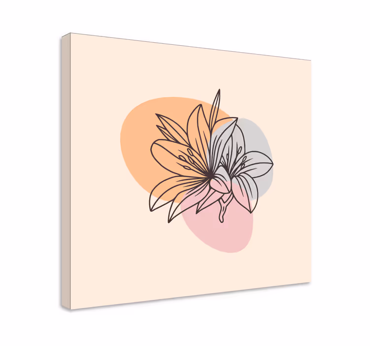 Dipinto fiori e piante composizione floreale stilizzata - TenStickers