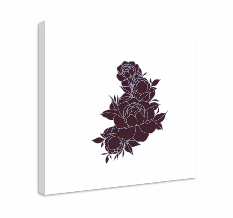 Dipinto fiori e piante composizione floreale ricca - TenStickers