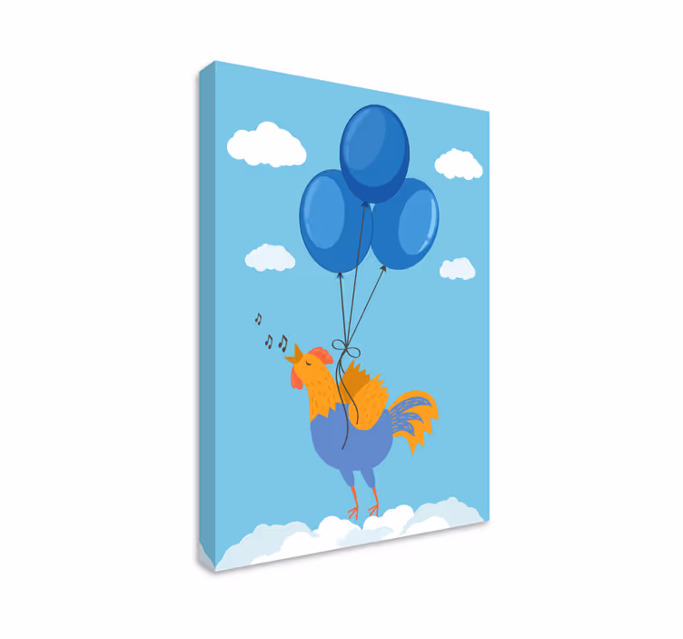 Quadro con animali e insetti palloncini gallo cantante - TenStickers