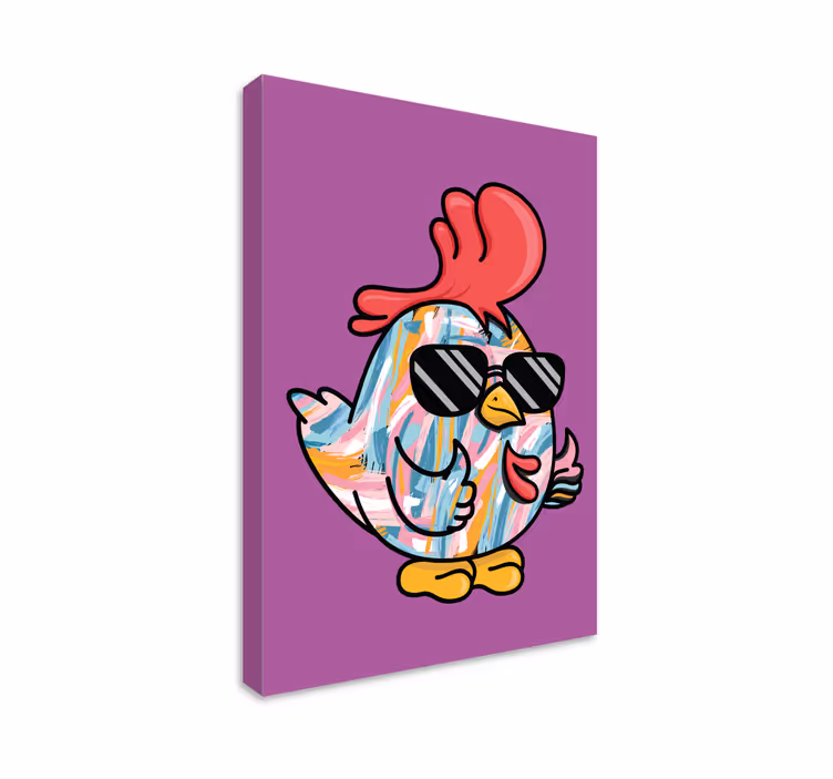 Quadro con animali e insetti personaggio gallina cool - TenStickers