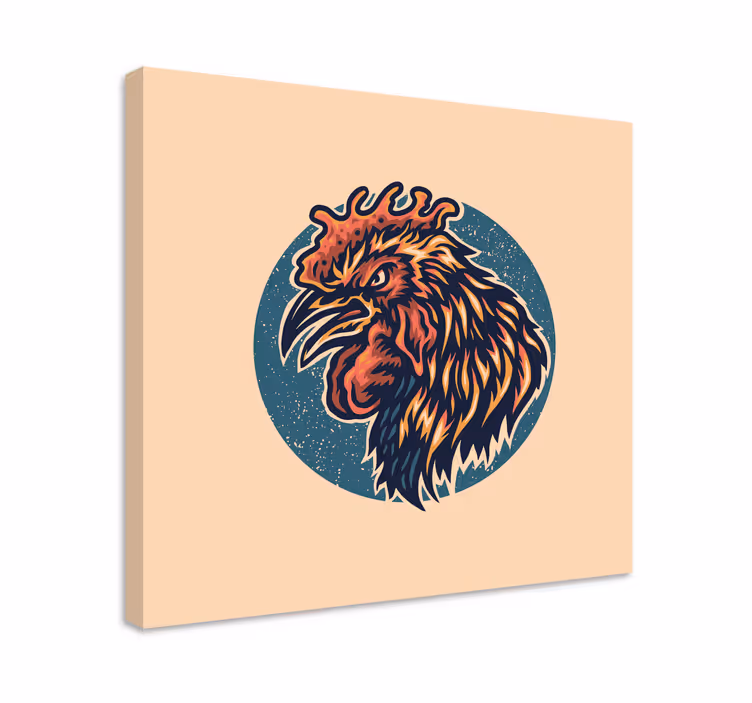 Quadro con animali e insetti ritratto di testa di gallo - TenStickers