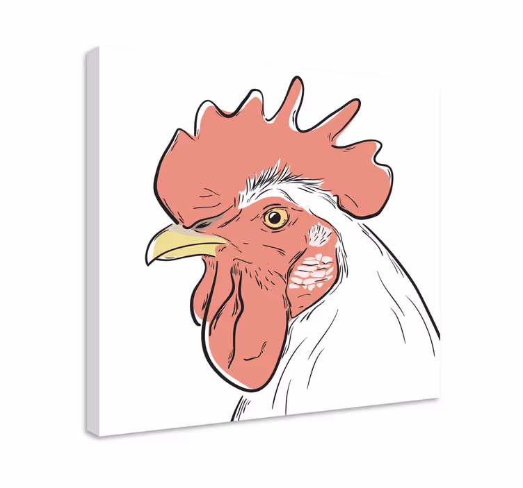 Quadro con uccelli ritratto di gallo dettagliato - TenStickers