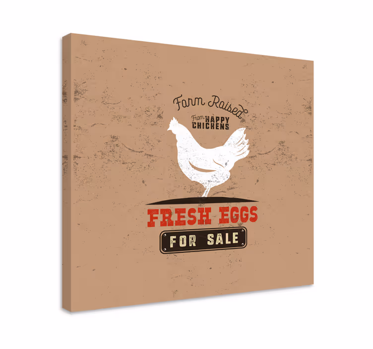 Dipinto con alfabeto e lettere uova fresche di fattoria - TenStickers