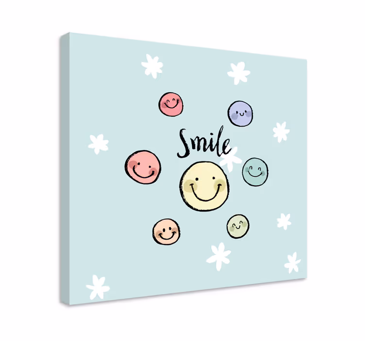 Quadro con frase collezione faccina sorridente - TenStickers