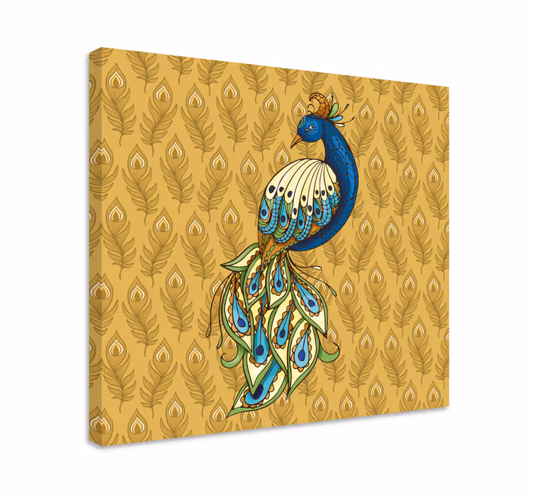 Quadro con uccelli Fiori dorati floreali di tacchino floral - TenStickers